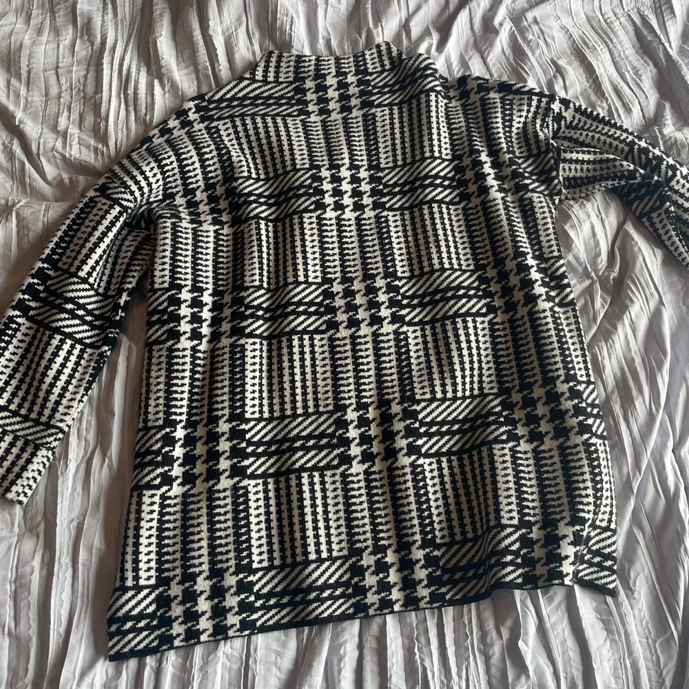 Boxy Gingham 3/4 Sleeve Sweater